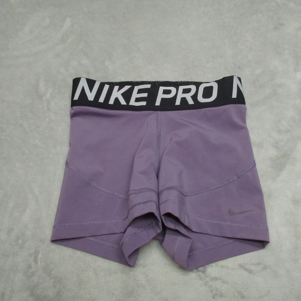 Nike Pro Compression Shorts Women XS Purple Dri-FIT Stretch Athletic Workout